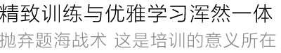 精致训练与优雅学习浑然一体 抛弃题海战术,这是培训的意义所在